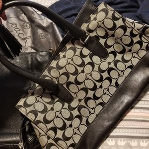 Signature and Leather Coach Bag